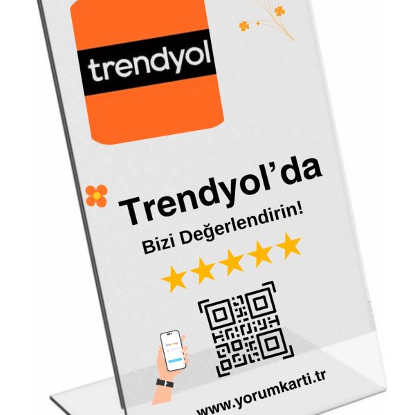 Trendyol QR Mazağa Takip Standı A5 Pleksi